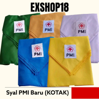 Syal PMI Terbaru Logo Kotak Bordir / Slayer PMI Blok Bordir / Syal PMI Baru / Scraf Palang Merah Ind