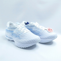 Mizuno J1GD230676 WAVE RIDER 27 女慢跑鞋 4E寬楦 白x淡藍【iSport愛運動】