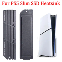 For PS5 Slim SSD Heatsink with Thermal Silicone Pads M.2 Heatsink SSD Cooler Aluminum Heatsink for 2280 M.2 NVMe SSD