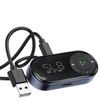 LED Display Car fm receiver AUX Car Bluetooth 5.2 audio receiver Car hands-free Bluetooth receiver Support TF card