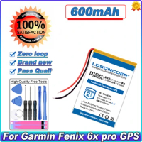 LOSONCOER 600mAh 361-00126-00 Battery For Garmin Fenix 6X, Fenix 6X Pro Solar, Tactix Delta GPS Sports Watch Batteries