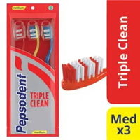 Pepsodent Toothbrush Sikat Gigi Triple Clean Medium 3 pcs