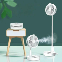 H9 Portable Folding Hydrating Fan USB Electric Fan Humidifying Water Spray Fan Rechargable Desk Floor Fan with Night Light