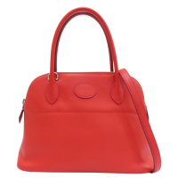 【二手名牌BRAND OFF】HERMES 愛馬仕 桔紅色 Swift 牛皮 Bolide27 兩用包 A刻
