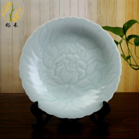 汝窯青瓷盤子中式古典簡約陶瓷餐盤大盤菜盤魚盤家居餐桌瓷器瓷盤