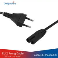 EU Power Cable Extension 2 Prong Cable Flat Cord IEC320 C7 Figure 8 Power Extension Cable For Laptop Samsung LG TV PS 4 Xbox one