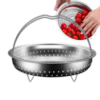 304 Stainless Steel Steamer Basket Pot Accessories Instant Cooker with Handle Draining Drainer Cooking Utensils