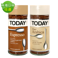 【TODAY】當代即溶咖啡任選4罐組(95g/罐;濃縮&amp;阿拉比卡風味)