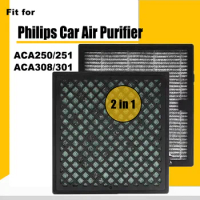 Replacement HEPA and Activated Carbon Filter For Philips Car Air Purifier ACA250/251/308/301 119*110*20mm