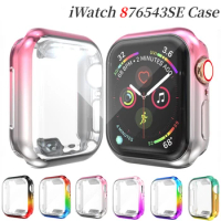 Rubber Case for Apple Watch 8 7 Case 45mm 41mm Soft TPU All-round Protective Cover iWatch 6 5 4 SE 44mm 40mm 3 42mm 38mm Shell