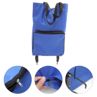 Homsfou Foldable Shopping Bag Wheels Shopping Tote Bags Shopping Trolley Bag