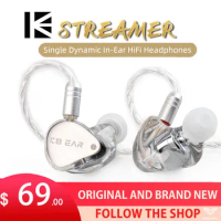 KBEAR Streamer 2PIN Earphones 3.5mm PEK Diaphragm DD Sports Music Receiver HiFi headset Silver Headphone Replaceable Cable Iem