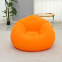 New Inflatable Flocking Sofa Single Lazy Sofa Chair Foldable Outdoor Leisure Bean Bag Sofa