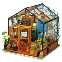 mylb DIY Doll House Miniature Doll house With Furnitures Wooden House Toys For Children Kathy's Flower House