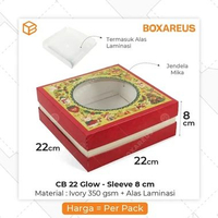 Box Hampers Natal Dus Kue Cookies Cake Packaging 22x22 | CB 22 GLOW Box T8 + Mika