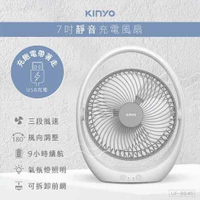 KINYO USB靜音充電風扇 UF-8645 (18650鋰電池)
