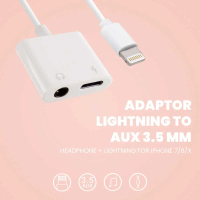 Adaptor Lightning to AUX 3.5mm Headphone & Lightning for iPhone 7