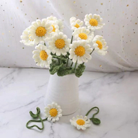 Bó Hoa Cúc Nhỏ Hoa Tulip Dệt Tay diy Gói Nguyên Liệu Tự Làm Bó Hoa Hồng Quà Tặng Len Bông Sữa