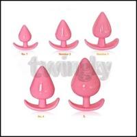 Butt Plug Trainer Soft Silikone Penyumat Area Belakang Bisa Untuk Pria Wanita NO 5 PINK