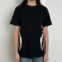 Kaos BAPE SHARK SIDE CAMO ROSE FLOWER BLACK TSHIRT 100% ORIGINAL S