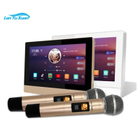 Home Karaoke System Android 8.1 WIFI In Wall Amplifier Screen Karaoke Player With 2 Wireless Microphone For home audio system