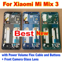 Best New Housing Board Plate Bezel Middle Frame Chassic with Power Volume Flex Cable Buttons For Xiaomi Mi mix 3 mix3 Mid