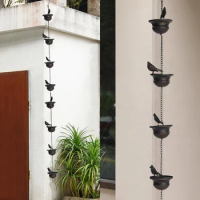 Bird Rain Chain Decorative Metal Rainwater Collection Chain Outdoor Garden Decor, Fine Workmanship