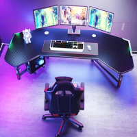 Home Desktop Computer Desks Office Furniture Luxurious Professional E-sports Table and Chair Set Multifunctional Gaming Table GM