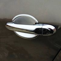 For Nissan Note E12 Nissan Versa / Tiida 2012 - 2018 Nissan March Micra 2010 - 2015 Chrome Car Door Handle + Cup Bowl Cover Trim
