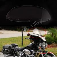 Motorbike Batwing Fairing 10" Windshield Wind Spoiler Screen Front Fairing Deflector for Harley Softail Dyna Touring Sportster