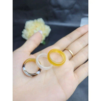 TUDO - Q1170 Nhẫn Ngọc Agate Trắng - Vàng - Phong Thủy TUDO P