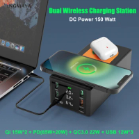 USB C Charger 65W USB-C Multi Port Qi Wireless Fast Charging Station Quick Charge 20W PD For Samsung Macbook Phone USBC Adapter