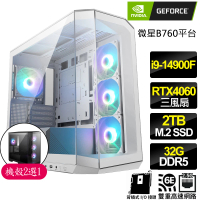 【NVIDIA】i9二四核Geforce RTX4060{不見經傳}背插電競電腦(i9-14900F/B760/32G D5/2TB)