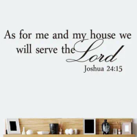 Joshua-Removable Quote Wall Stickers Bible Verses Lord Decal DIY Room Decoration Newest Hot