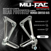 Footstep MUFAC Step Belakang Honda CBR150 K45 Warna Black Chrome Silver Bahan Aluminium Alloy