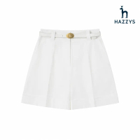 【HAZZYS】女款白色基本百搭氣質附皮帶褲裙-70