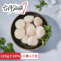 【台灣好漁】北海道生食級3S干貝10顆(225g x3包)