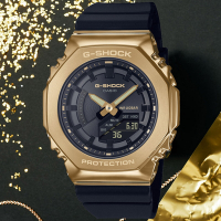 CASIO 卡西歐 G-SHOCK 農家橡樹 奢華黑金雙顯腕錶 母親節 禮物 40.4mm / GM-S2100GB-1A