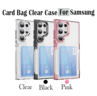 Casing hp Acrylic Transparant Hybrid Slot Kartu Case For Samsung S22 Ultra S23 Ultra S24 S24 Plus S2