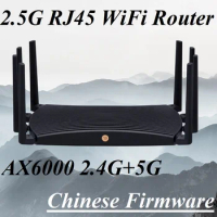 2* 2.5G RJ45 Port, 8 Antennas WiFi6E Wireless Mesh VPN Router Wi-Fi 6 AX6000, 802.11AX, 2.4GHz 1148M + 5GHz 4804M 1000M WAN/LAN