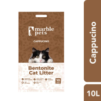 MARBLE PETS Bentonite 10L Cat Litter Pasir Kucing Gumpal Wangi,Dari Bahan Alami, Anti Bakteri,dan Am