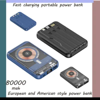 Power Bank Portable Fast Charging Magnetic Wireless Charger 80000mAh External Auxiliary Battery Pack for IPhone Ect