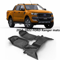 Use for 2015-2022 Ford ranger raptor car carpet Ford ranger Floor foot mats Set Trim to Fit For Ranger waterproof floor mats RHD