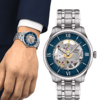 TISSOT 天梭  官方授權 杜魯爾 鏤空機械腕錶 手錶-T1398361104800/39mm