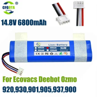 100% new 14.4V 6800mAh Robot Vacuum Cleaner Battery Pack for Ecovacs Deebot Ozmo 900, 901, 905, 930, 937