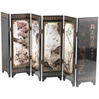 Mini Screen Folding Screen Wall Divider Decor Chinese Style Home Living Room Study Table Wall Divider Decoration