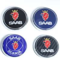 68mm Car SAAB Front Hood Bonnet Logo Rear Trunk Boot Badge Emblem For SAAB 9 3 9 5 9-3 9-5 Sticker Accessories