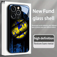 Phone Case: Blue and Yellow Team Crest Trendy Style Showcasing New Glass Case Design. Suitable for i