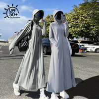 冰絲防曬衣女款2025新款夏季長款全身冰絲海邊UPF50+防曬衣