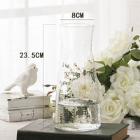 日式錘紋小透明玻璃花瓶 簡約水培插花花器 小清新干花花瓶擺件